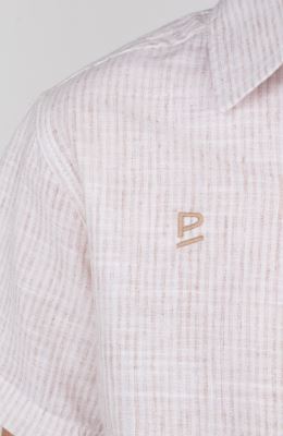 شومیز ساده بافت راه راه آبرنگی آستین کوتاه