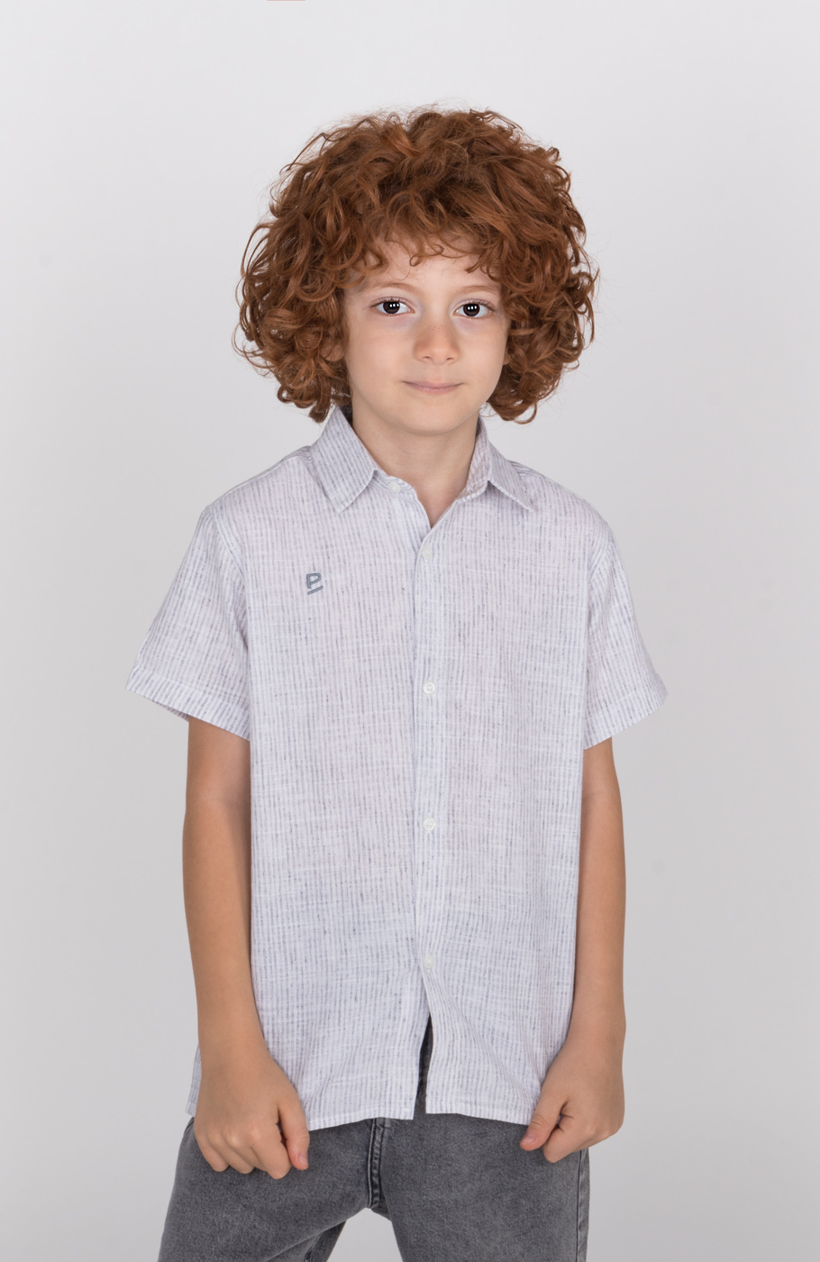 شومیز ساده بافت راه راه آبرنگی آستین کوتاه