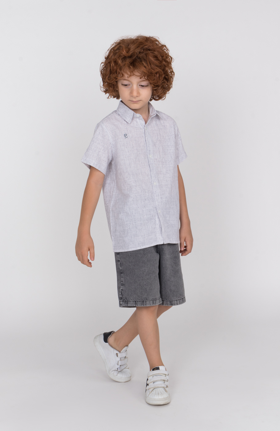 شومیز ساده بافت راه راه آبرنگی آستین کوتاه