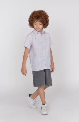 شومیز ساده بافت راه راه آبرنگی آستین کوتاه