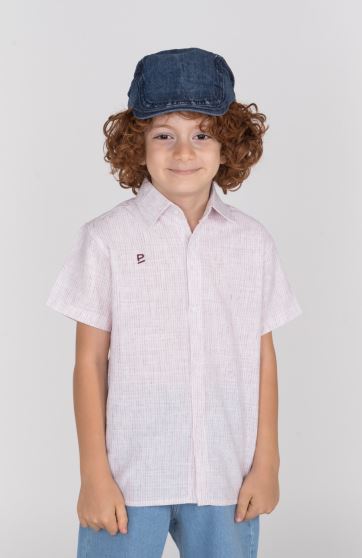 شومیز ساده بافت راه راه آبرنگی آستین کوتاه