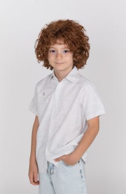 شومیز ساده بافت راه راه آبرنگی آستین کوتاه