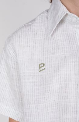 شومیز ساده بافت راه راه آبرنگی آستین کوتاه