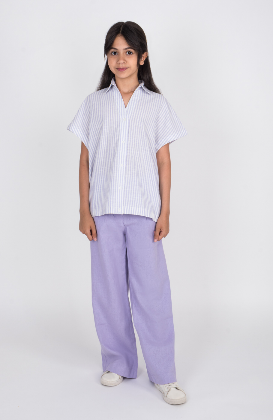 شومیز ساده بافت راه راه آستین کوتاه