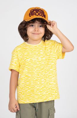 تیشرت یکرولایکرا آستین افتاده تمام چاپ