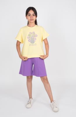 تیشرت یکرولایکرا آستین پاکتی (ست با کد 10654)