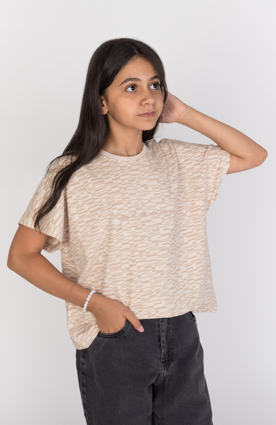 تیشرت یکرولایکرا آستین کیمونو تمام چاپ