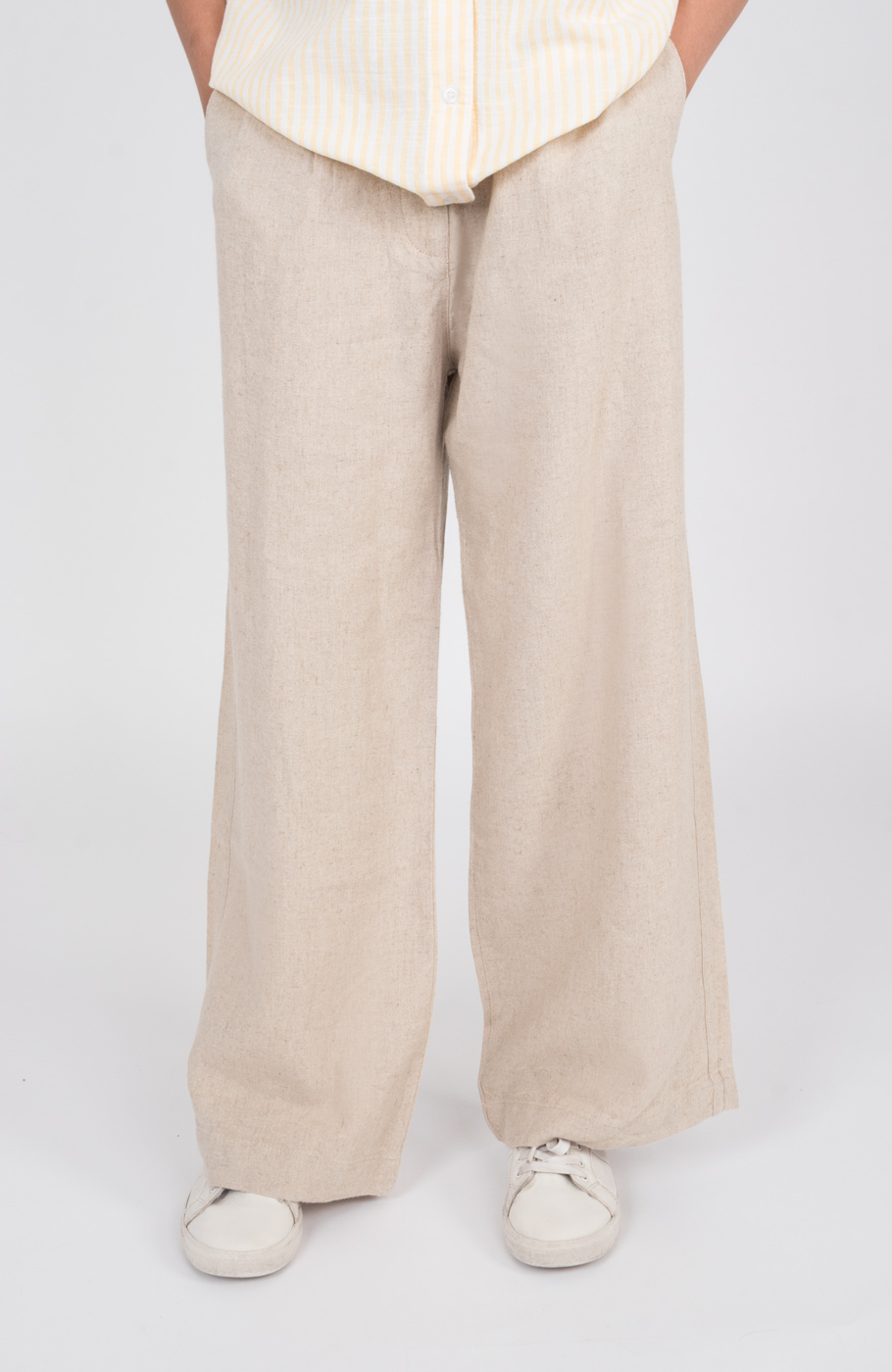 شلوار لینن پیلی دار