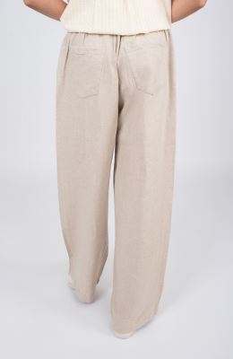 شلوار لینن پیلی دار