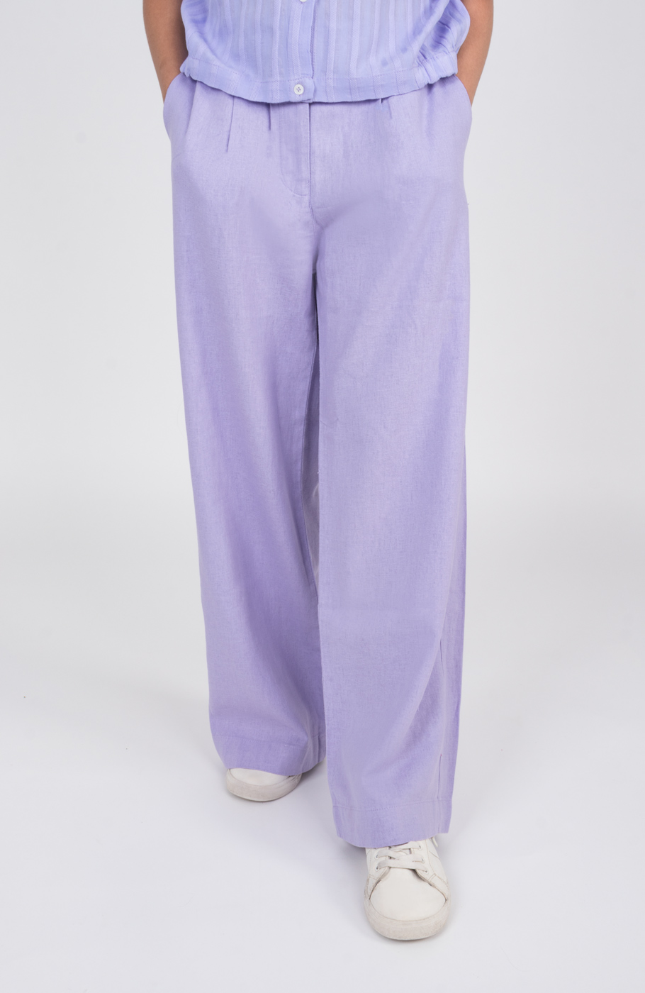 شلوار لینن پیلی دار