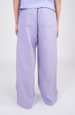 شلوار لینن پیلی دار