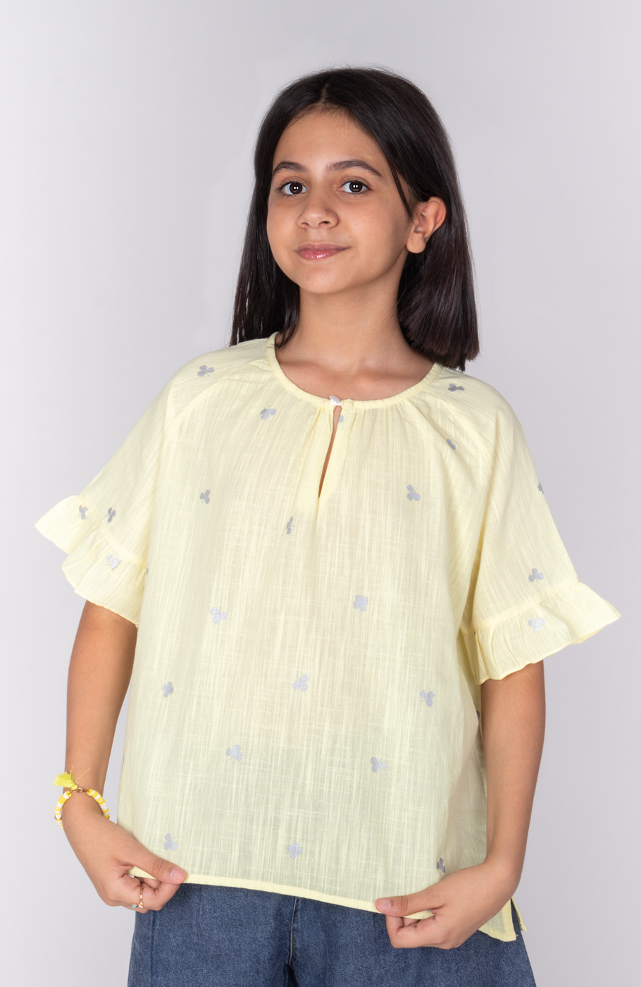 بلوز لینن اسلپ آستین کوتاه