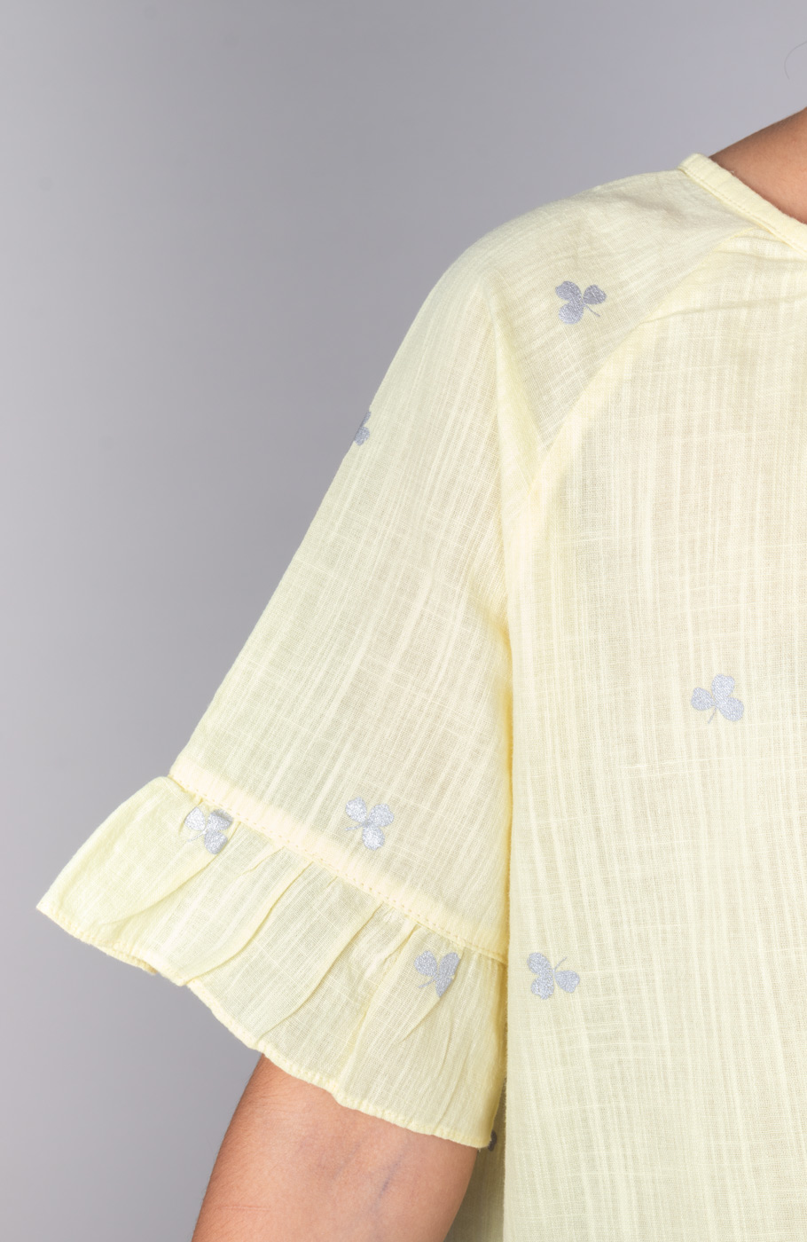 بلوز لینن اسلپ آستین کوتاه