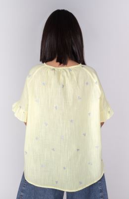 بلوز لینن اسلپ آستین کوتاه