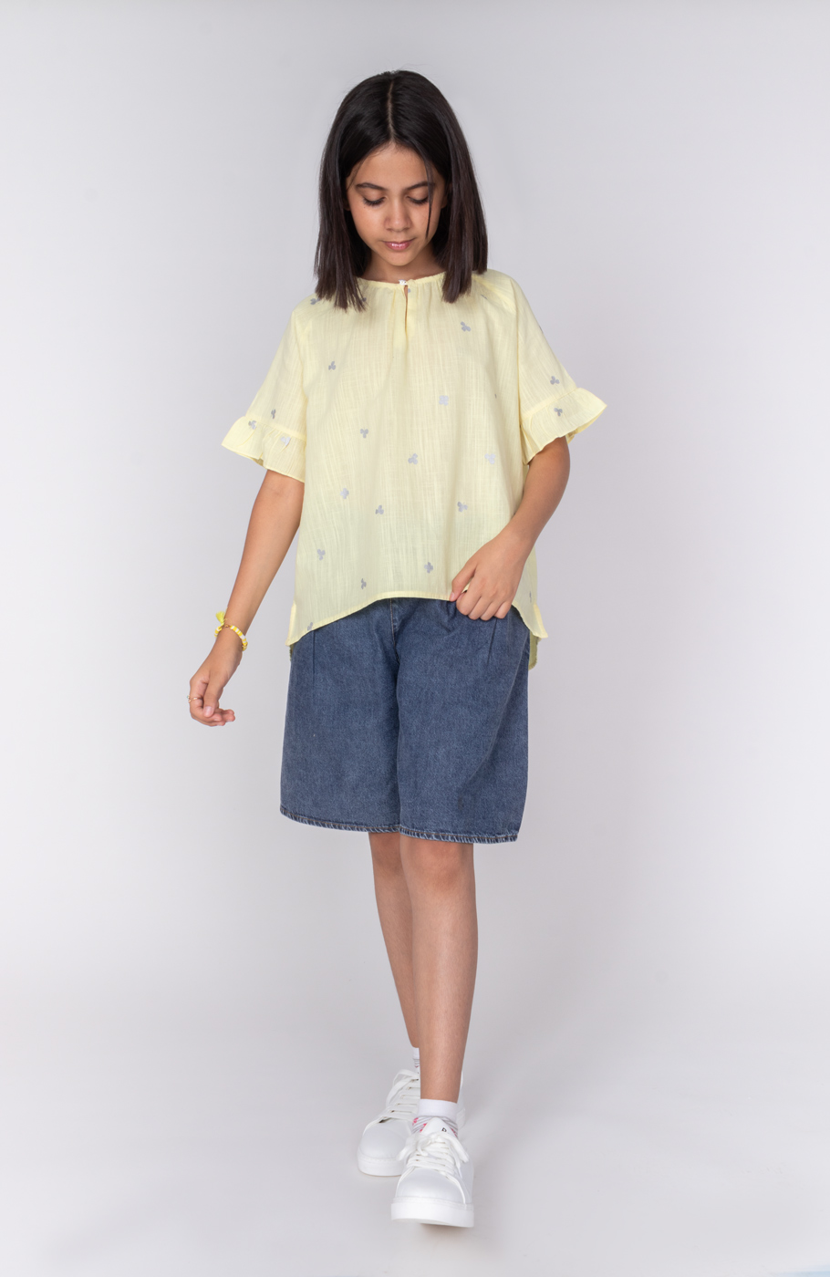 بلوز لینن اسلپ آستین کوتاه