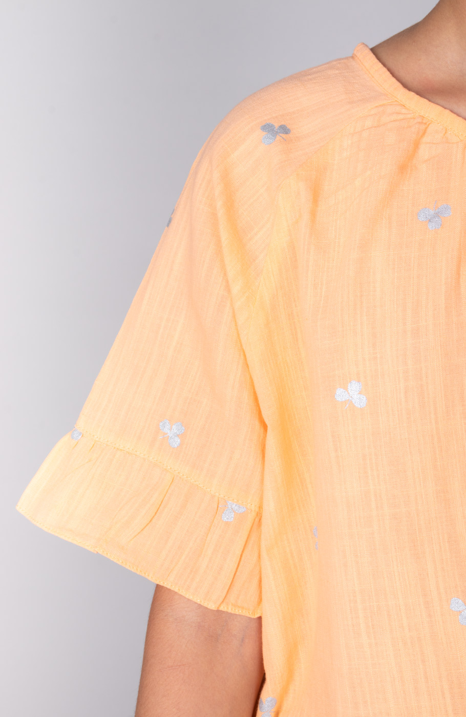 بلوز لینن اسلپ آستین کوتاه