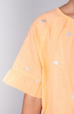 بلوز لینن اسلپ آستین کوتاه