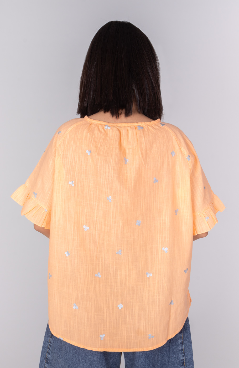 بلوز لینن اسلپ آستین کوتاه