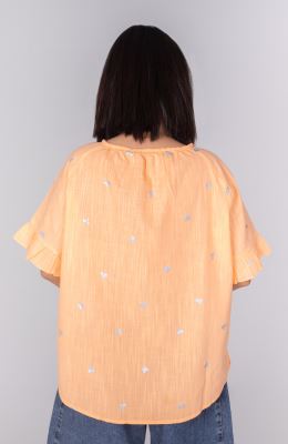 بلوز لینن اسلپ آستین کوتاه