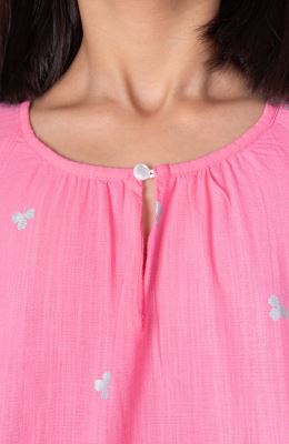 بلوز لینن اسلپ آستین کوتاه