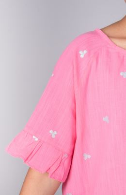 بلوز لینن اسلپ آستین کوتاه