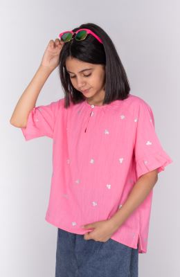 بلوز لینن اسلپ آستین کوتاه