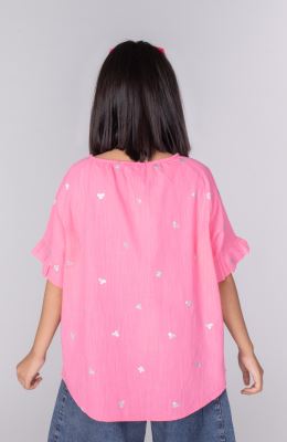 بلوز لینن اسلپ آستین کوتاه