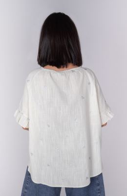 بلوز لینن اسلپ آستین کوتاه