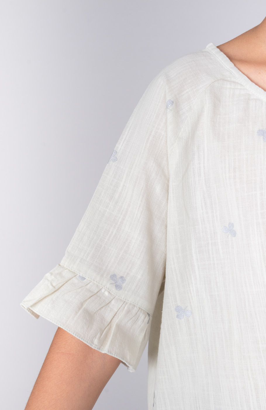 بلوز لینن اسلپ آستین کوتاه