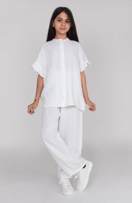 شومیز وال دولایه آستین کوتاه (ست با کد 10674)