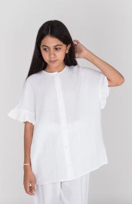 شومیز وال دولایه آستین کوتاه (ست با کد 10676)