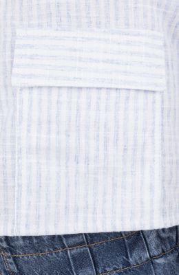 شومیز ساده بافت راه راه آستین افتاده