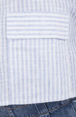 شومیز ساده بافت راه راه آستین افتاده