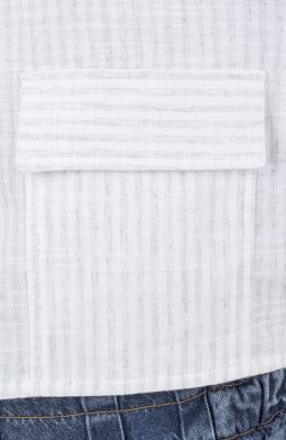 شومیز ساده بافت راه راه آستین افتاده