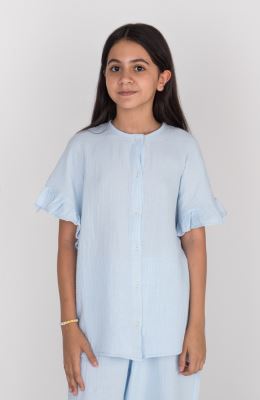 شومیز وال دولایه آستین کوتاه (ست با کد 10676)