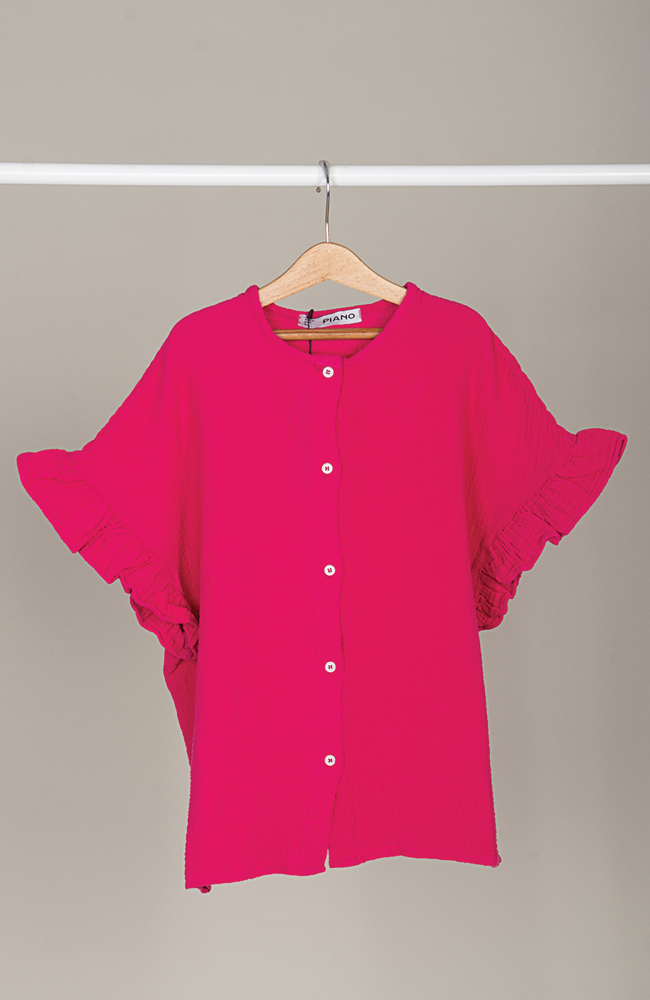 شومیز وال دولایه آستین کوتاه (ست با کد 10674)