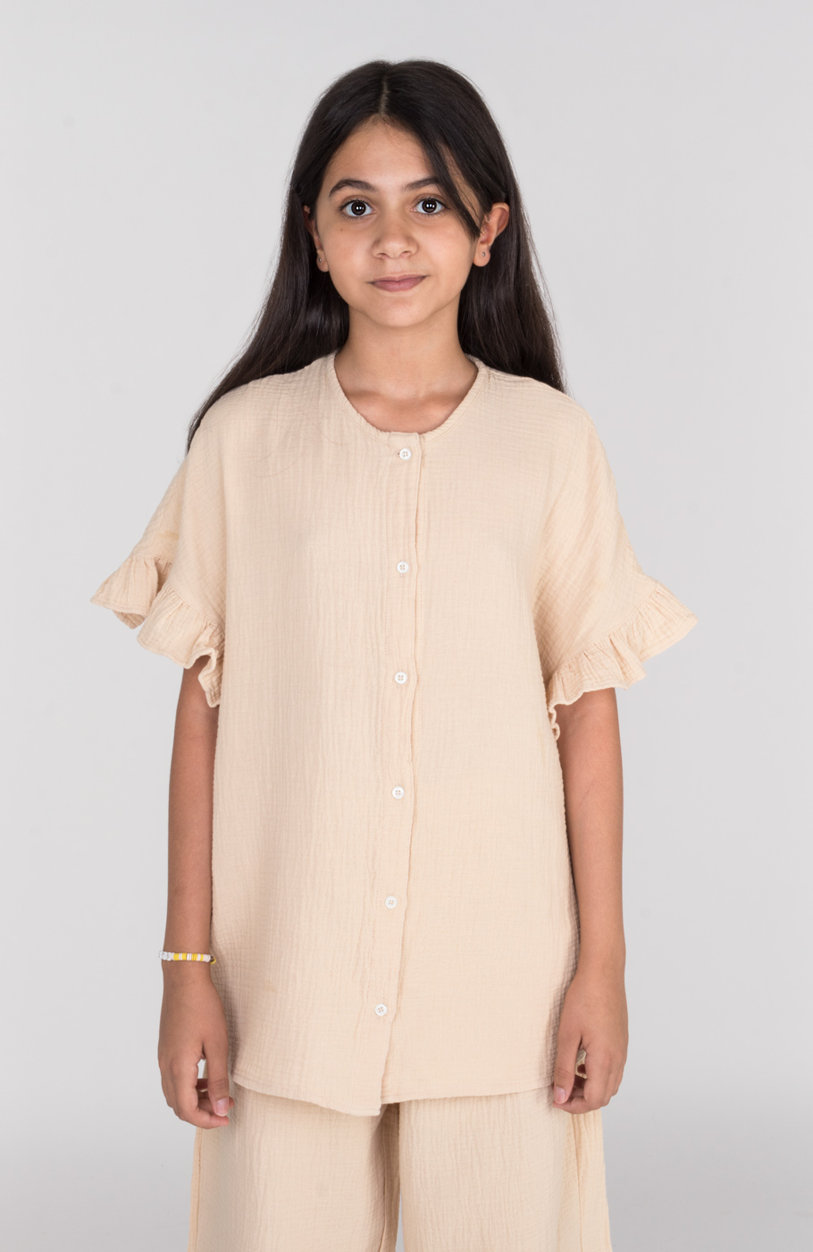 شومیز وال دولایه آستین کوتاه (ست با کد 10674)