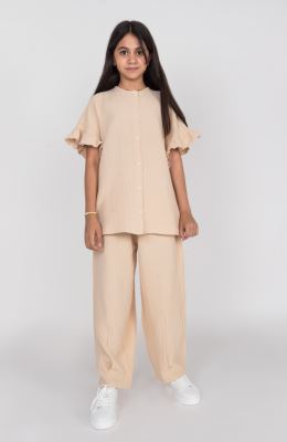 شومیز وال دولایه آستین کوتاه (ست با کد 10674)