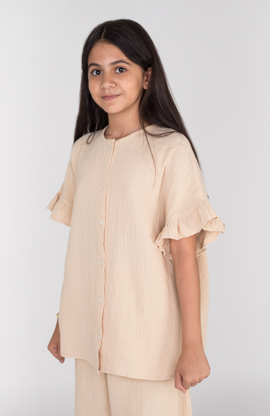 شومیز وال دولایه آستین کوتاه (ست با کد 10674)