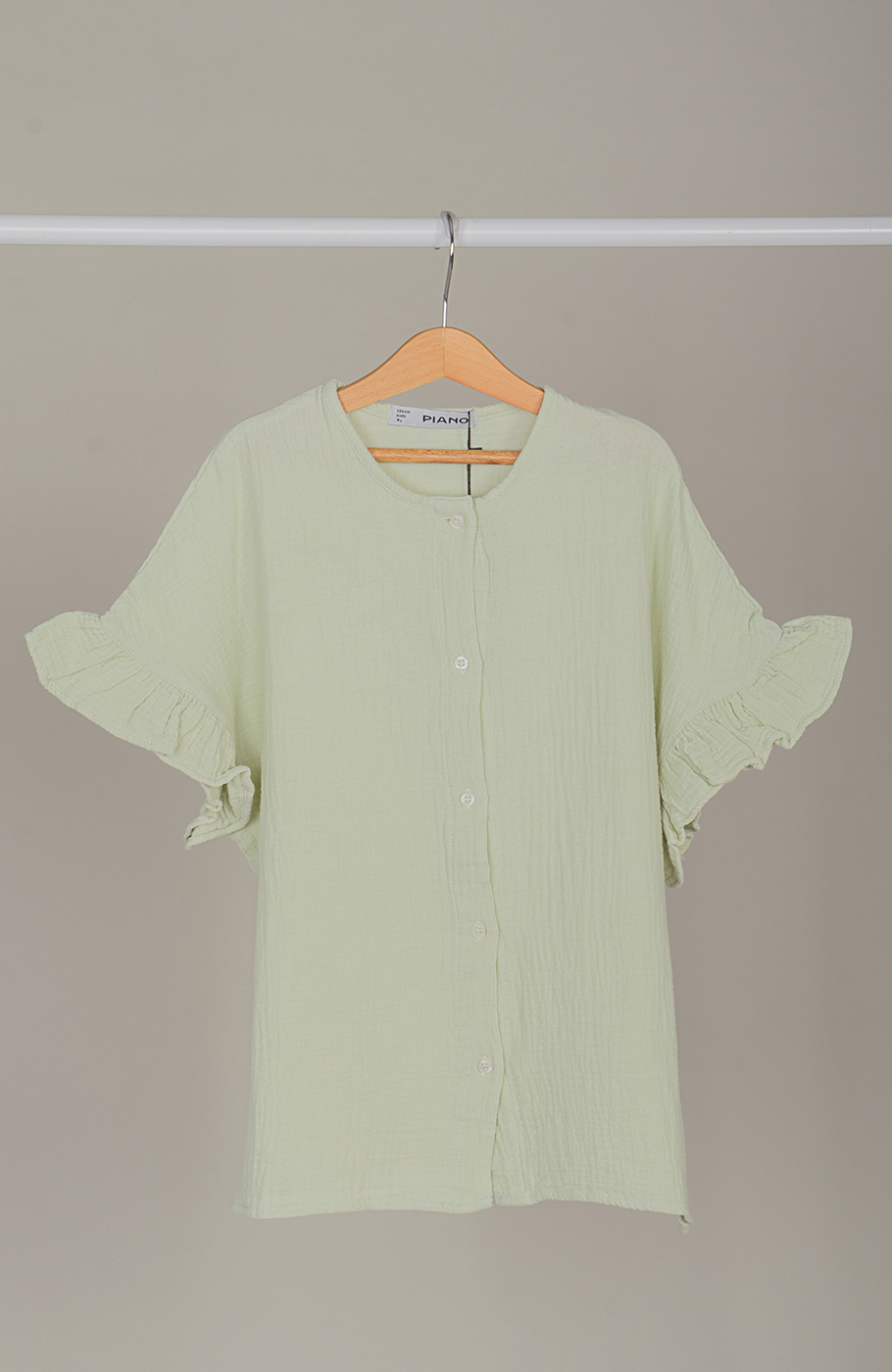 شومیز وال دولایه آستین کوتاه (ست با کد 10674)