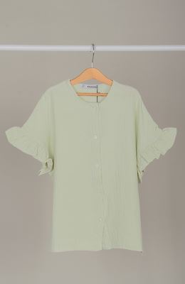 شومیز وال دولایه آستین کوتاه (ست با کد 10674)