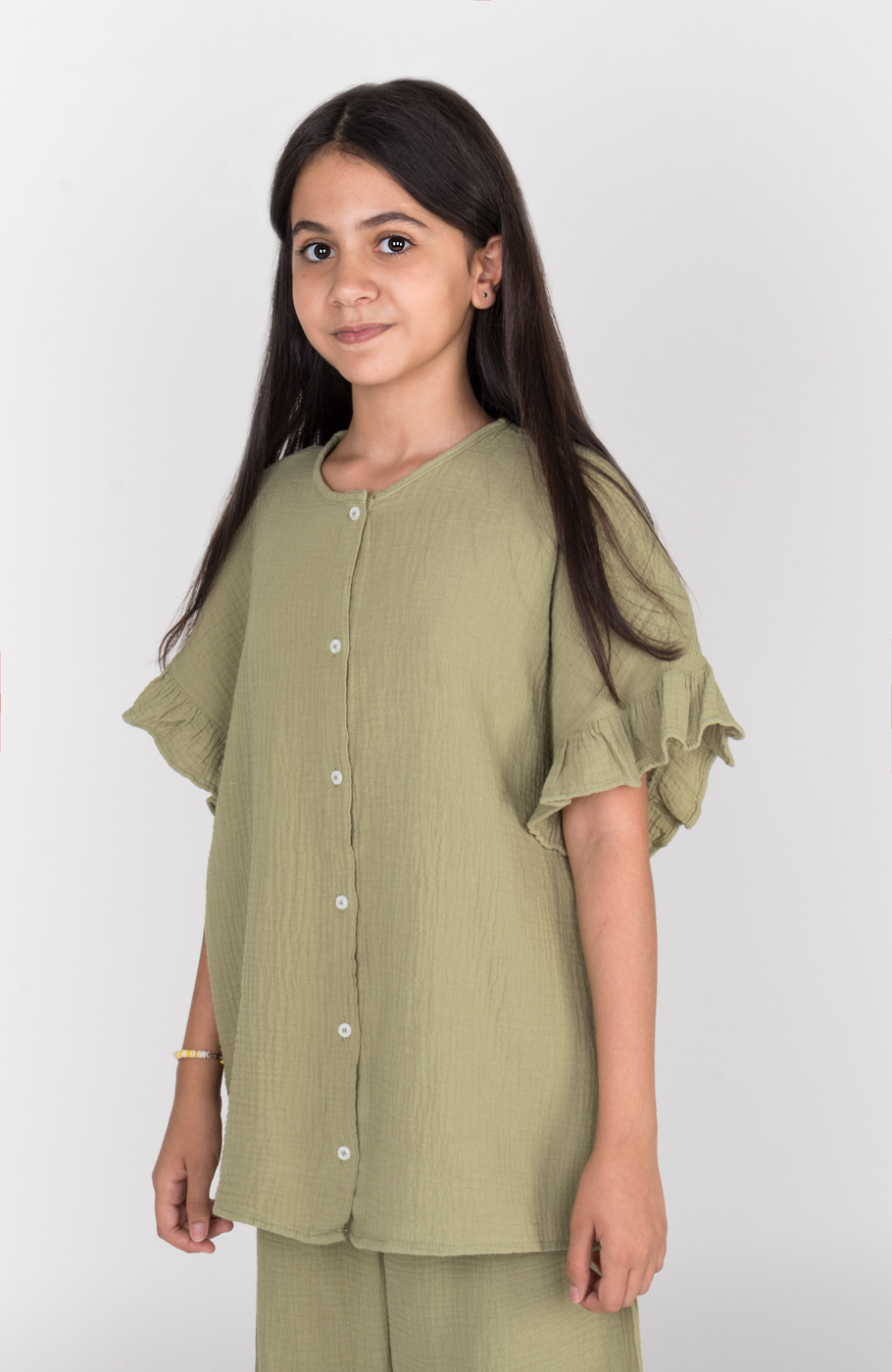 شومیز وال دولایه آستین کوتاه (ست با کد 10674)