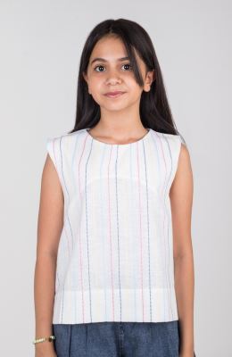 تاپ لینن راه راه هندی پهلو چاک دار