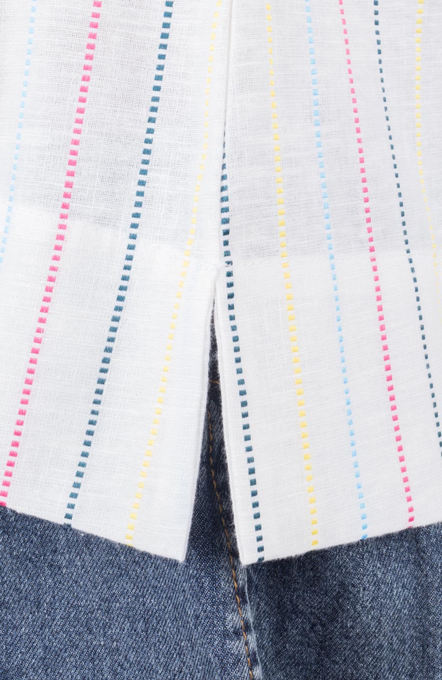 تاپ لینن راه راه هندی پهلو چاک دار