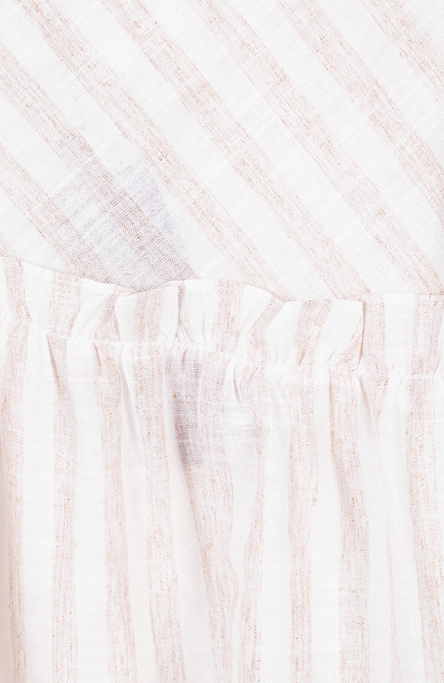 پیراهن ساده بافت راه راه یقه رومی