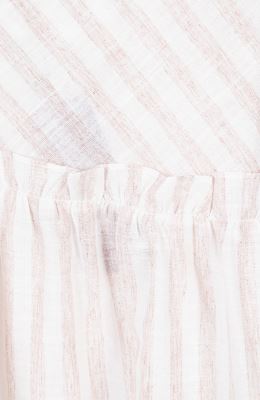 پیراهن ساده بافت راه راه یقه رومی