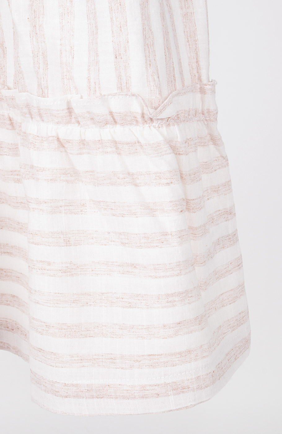 پیراهن ساده بافت راه راه یقه رومی