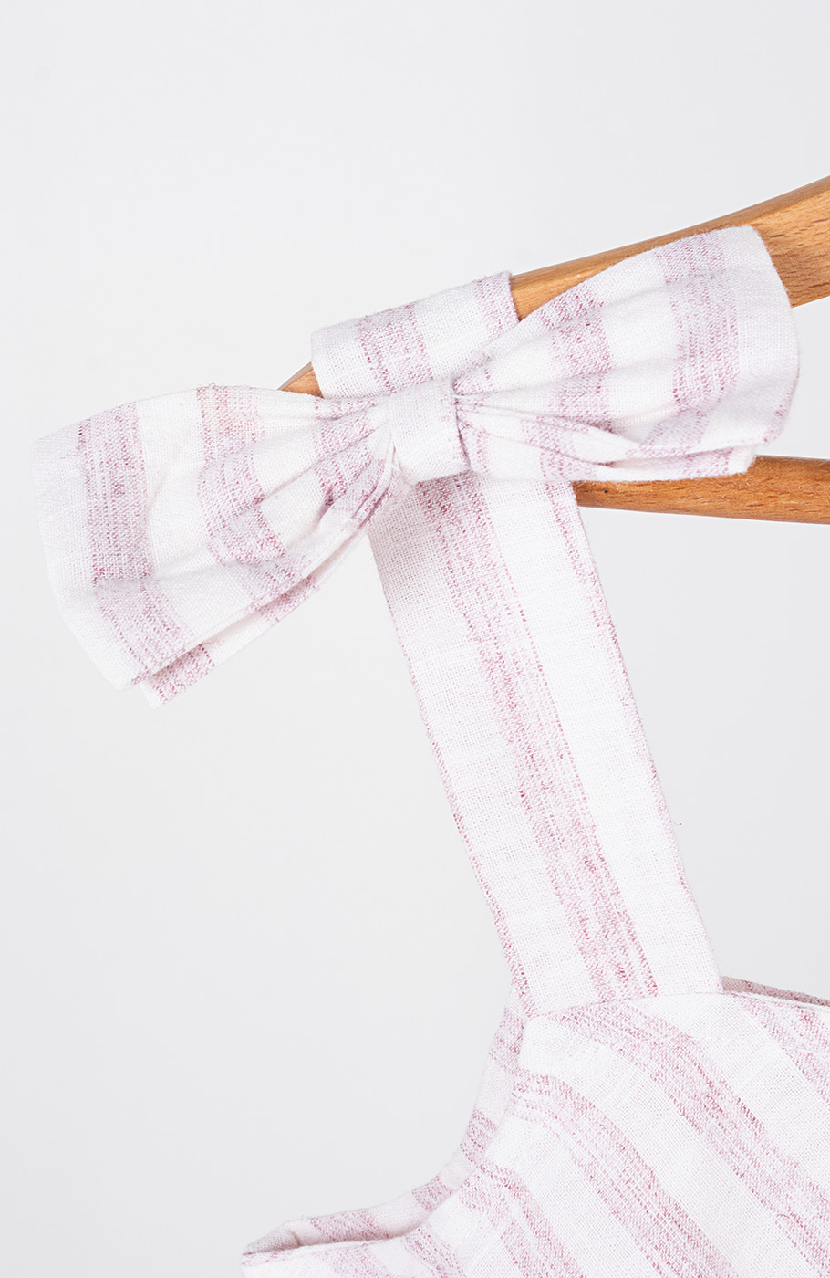 پیراهن ساده بافت راه راه یقه رومی