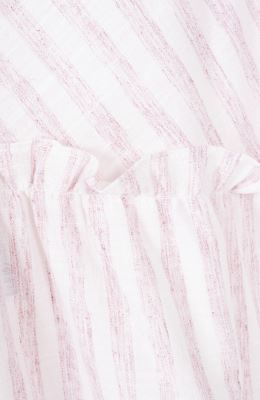 پیراهن ساده بافت راه راه یقه رومی