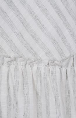 پیراهن ساده بافت راه راه یقه رومی